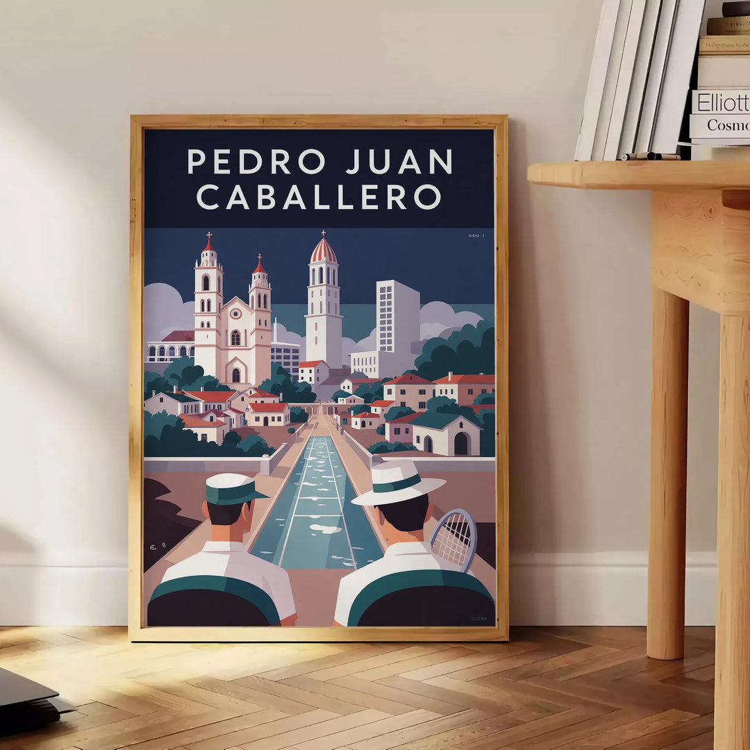 charm Pedro Juan Caballero Paraguay vintage Art Déco poster rich brown green tones stunning piece touch elegance space dimensions perfect collectors lovers today