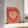 space vibrant self love club motivation poster energetic orange red hues positivity confidence dimensions convenience