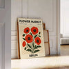 affiche Flower Market Berlin Botanical 9 un chef - œuvre florale vintage nuances noir rouge intérieur disponible 50x70 30x40 style unique