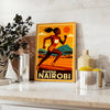 Affiche captivante thématique Nairobi Riadh Athletics couleurs rouge noir audacieuses une touche dynamique espace  excellent dimensions cm passion sport disponibles A4 A0