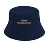 style chapeau bob Tennis Normandie Sergé brodé coton bio OCS éco-responsable une protection solaire UPF50 élégance durabilité planète