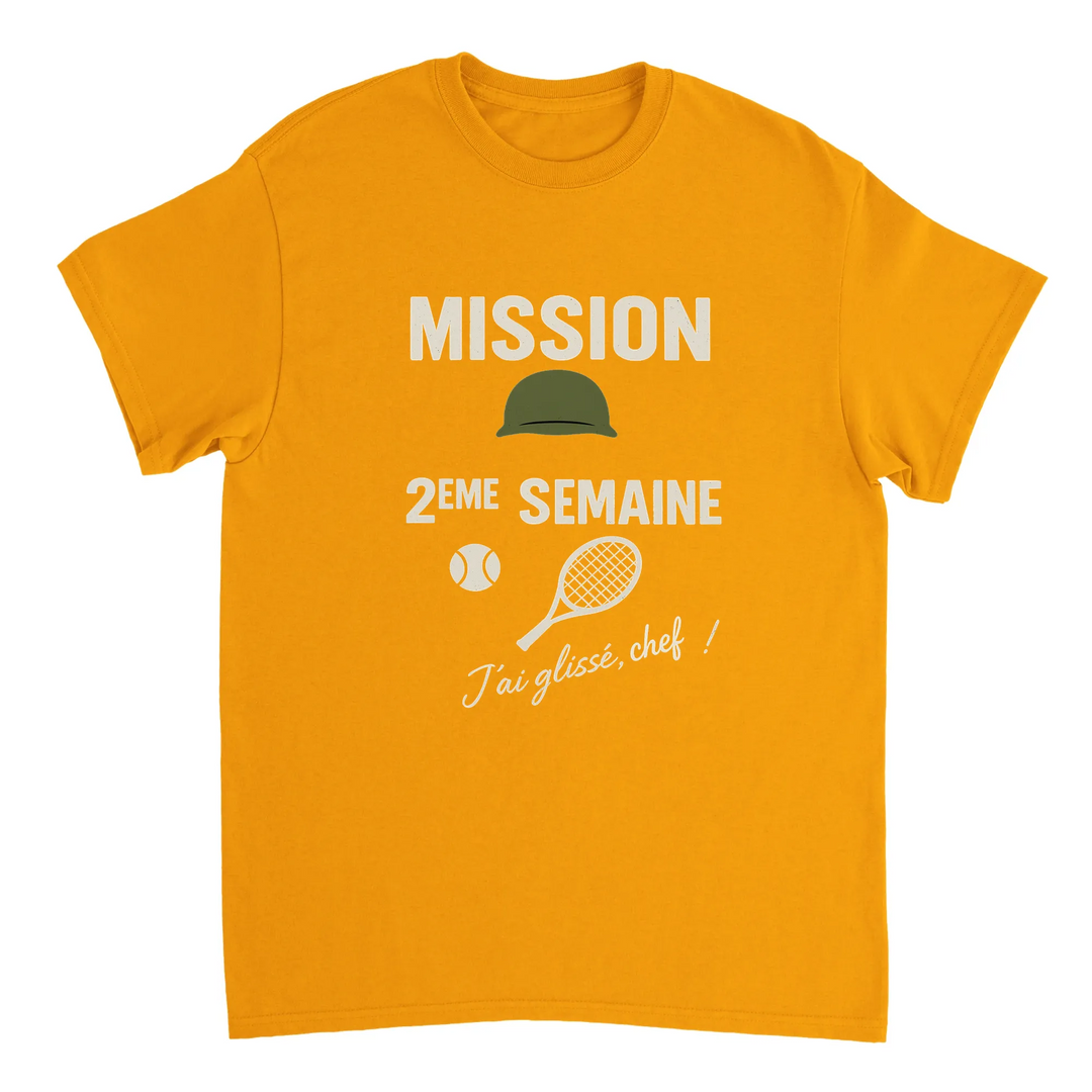 Image Gold de Mission 2eme Semaine Tennis Tshirt 4 [color:gold] [view:front]