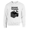 Miami Tennis džemperis, 50% kokvilna un 50% poliesters, ērts un stilīgs, piemērots visiem, ar klasisku griezumu un papildu st