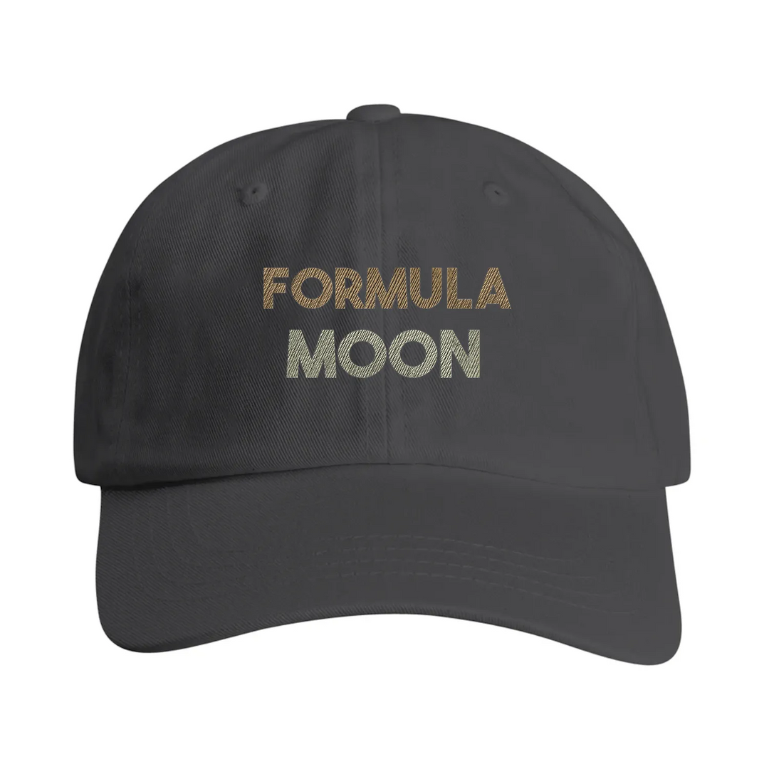 Gorra vintage bordada con motivo luna Formula 1, perfil bajo sin estructura