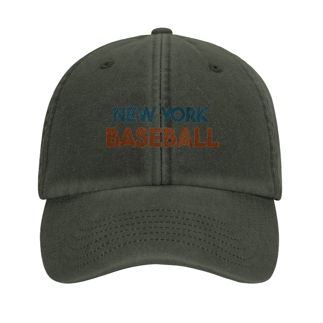 Cappellino vintage New York Baseball con design ricamato, realizzato in cotone lavato al 100%. Comfort e stile per ogni outfi