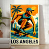 ロサンゼルスのスポーツ文化にインスパイアされた鮮やかなスケートボードポスター。大胆な緑と赤のグラフィックが特徴で、スケート愛好者にぴったりなデザインです。サイズはA4、30x40 cm、50x70 cm、60x80 cm、A0から選べます。