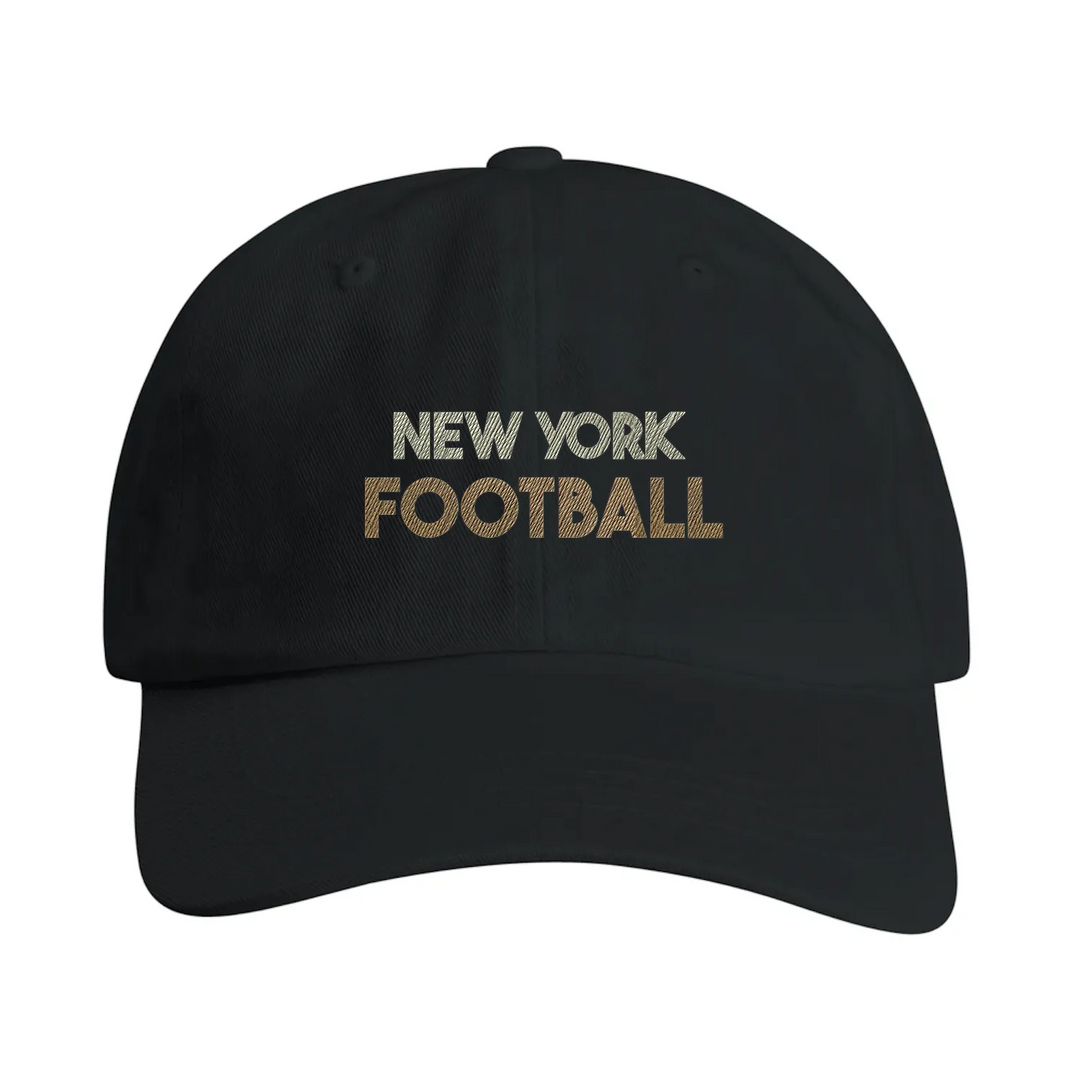 casquette New York Football Broded Cap accessoire vintage idéal 100 % coton brossé élégant profil baslets œil réglable effet laiton visière pré-incurvée tenues