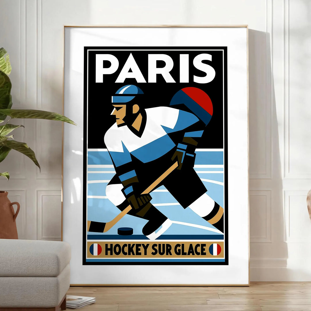 space stunning 2024 Paris Olympics poster thrilling sport ice hockey sports enthusiasts vibrant print spirit yours today dimensions cm formats A4 A0