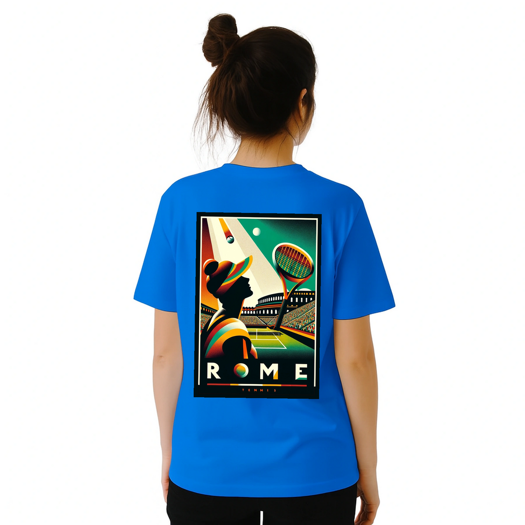 Image Blue de Roma Tennis Tshirt  [color:blue] [view:back]