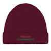 Image Burgundy de Beanie Tennis Champagne 3  - Cotton Bio, Embroidered Design