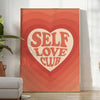 space vibrant self love club motivation poster energetic orange red hues positivity confidence dimensions convenience