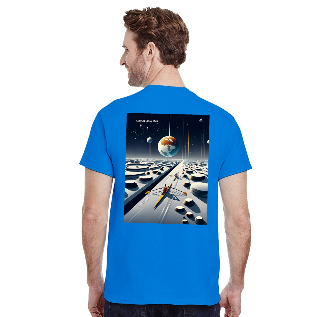 Ein einzigartiges T-Shirt mit einem faszinierenden Design, das die Schönheit des Mondes und das nächtliche Meer einfängt. Ide