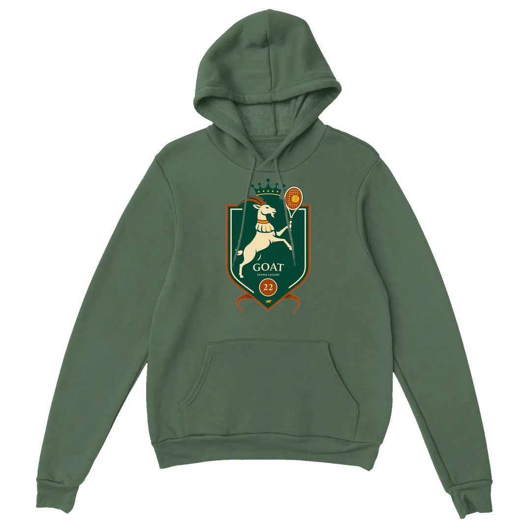 Hoodie Tennis GOAT Rafa, 50% kokvilna un 50% poliesters, mīksts un ērts, ar kapuci un priekšējo kabatu, piemērots gan vīrieši