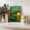 stunning Ponte Vedra Beach Golf Poster Art vibrant yellow green hues spirit vintage wall piece best gift golfers dads men yours today space timeless decor unframed formats