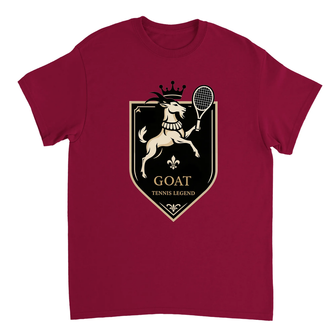 Image Red de Tshirt Tennis Legend GOAT  [color:red] [view:front]