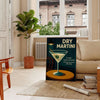 Affiche élégante Martini Cocktail tons noir gris disponible dimensions 30x40 une touche sophistiquée espace option cadre