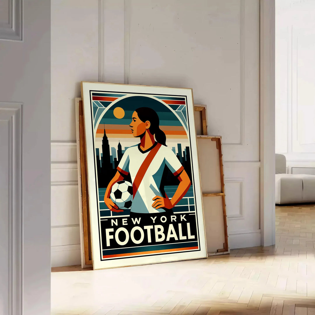 captivante thème New York Football 3 couleurs rouge noir passionnés une touche dynamique décor poster dimensions 50x70 cm disponibles A4 A0