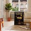 Affiche élégante thème espresso martini nuances sophistiquées noir gris prête espace pièce unique disponible dimensions cm A4 A0