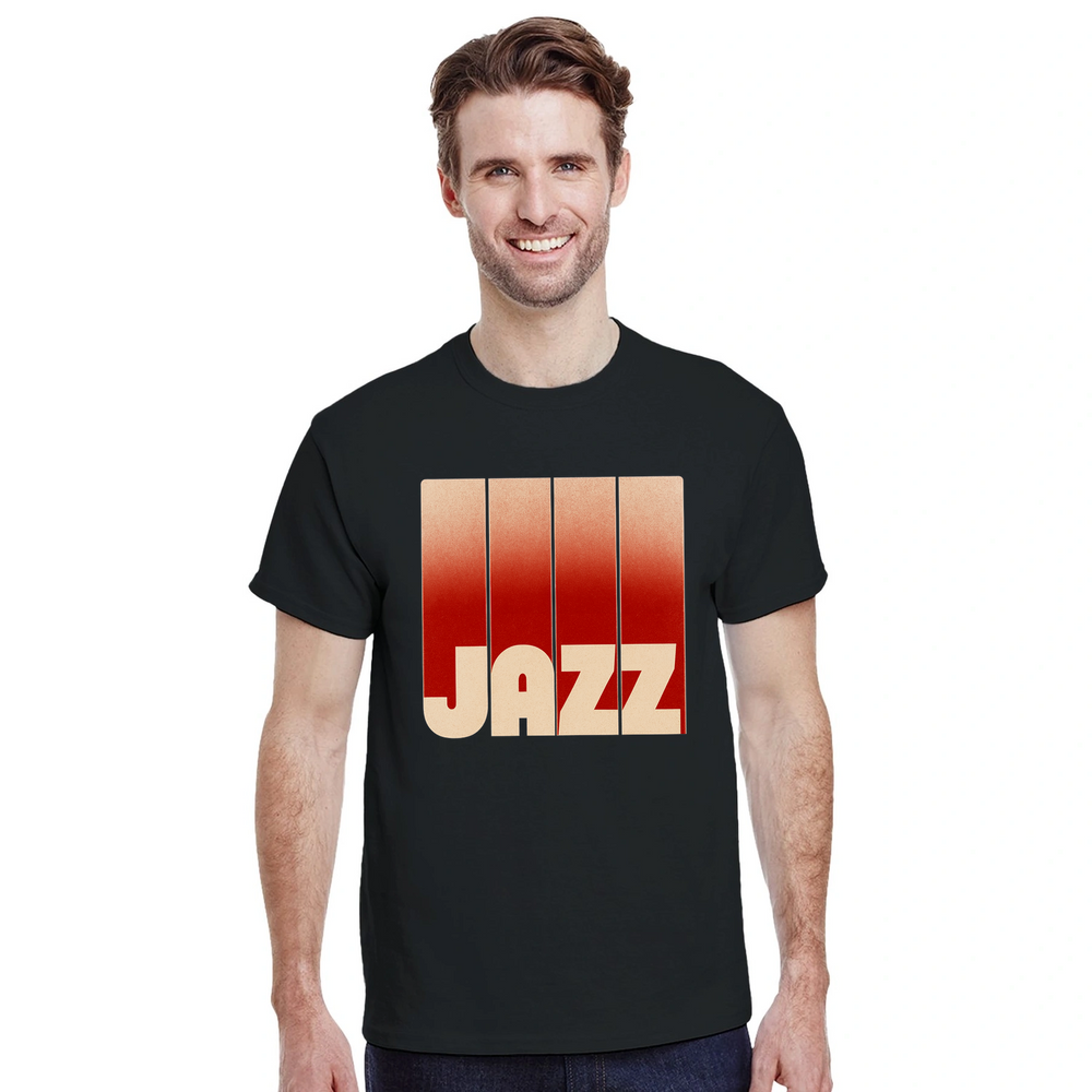 T-shirt wardrobe jazz t shirt perfect music lovers style aficionados vibrant design essence tee conversation starter today passion timeless genre sizes M L XL XXL