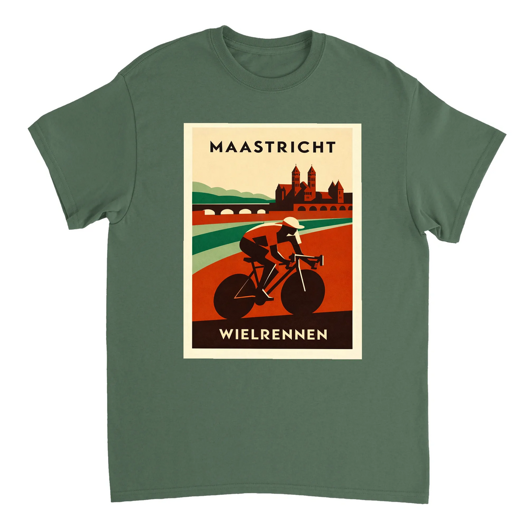 T-shirt T - shirt Maastricht Pays Bas idéal passionnés cyclisme design unique paysages néerlandais parfait sorties vélo moments détente style confort coton première qualité une tenue longue durée