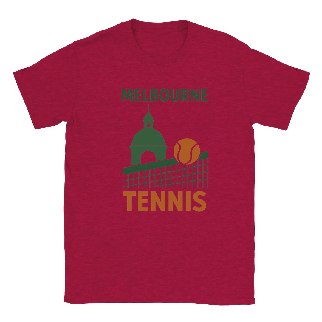 T-shirt exclusivo Tennis Melbourne, perfeito para fãs e jogadores, feito em algodão de alta qualidade para conforto
