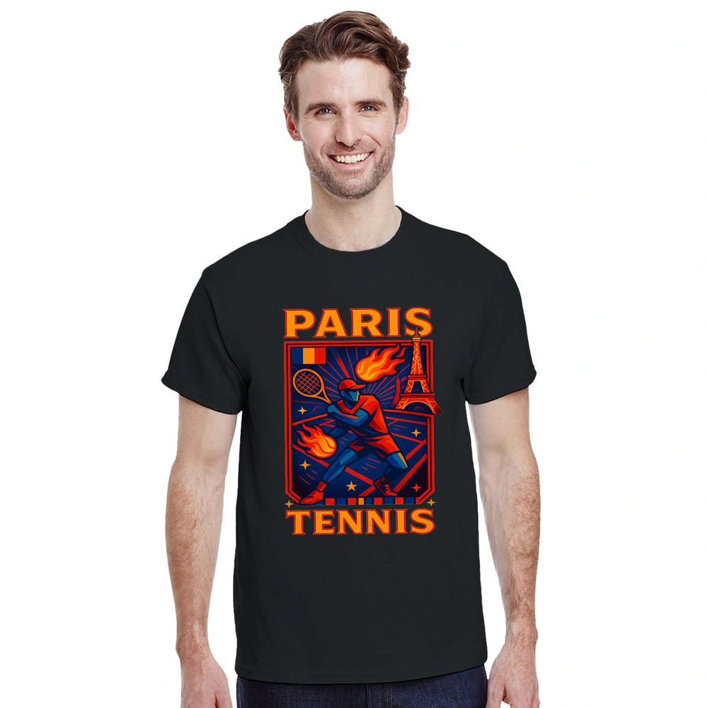 T-shirt wardrobe Paris Vintage Cartoon Tennis T shirt playful tee charm retro design perfect enthusiasts fashion lovers today unique style luxury pure durable cotton