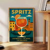 Affiche exclusive thème cocktail Spritz teintes vibrantes orange bleu espace pièce unique dimensions 50x70 cm disponibles A0