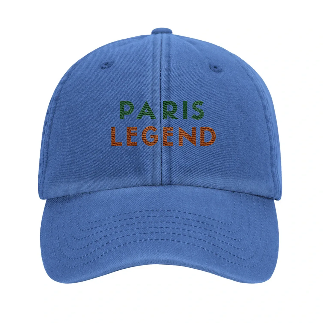 Vintage Tennis Paris Legend Cap mit gesticktem Design, aus 100% gebürsteter Baumwolle, lässiger Look mit vorgekrümmtem Schirm