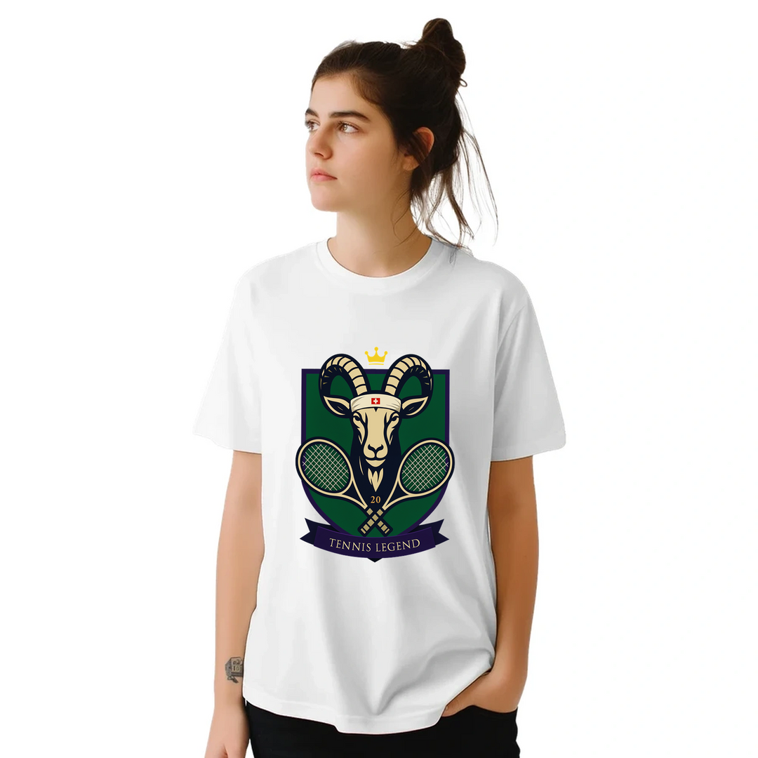 T-shirt med design som hyllar tennislegenden Roger Federer, perfekt för fans och spelare. Finns i storlekar S till XXL