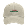 Image Sand de Vintage Cap Tennis Champagne 3 - Embroidered Design