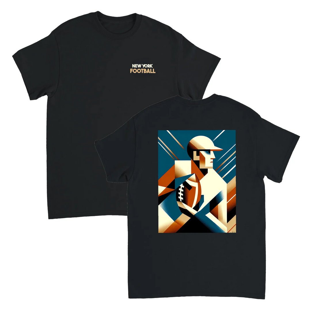 Amerikāņu futbola t-krekls ar drosmīgu dizainu, ideāli piemērots spēlētājiem un faniem. Izgatavots no augstas kvalitātes kokv