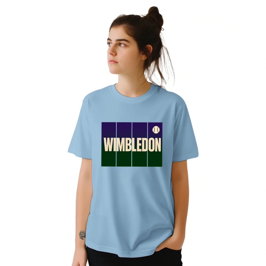 T-shirt de ténis Wimbledon, ideal para fãs e jogadores, com um design vibrante e confortável em algodão respirável