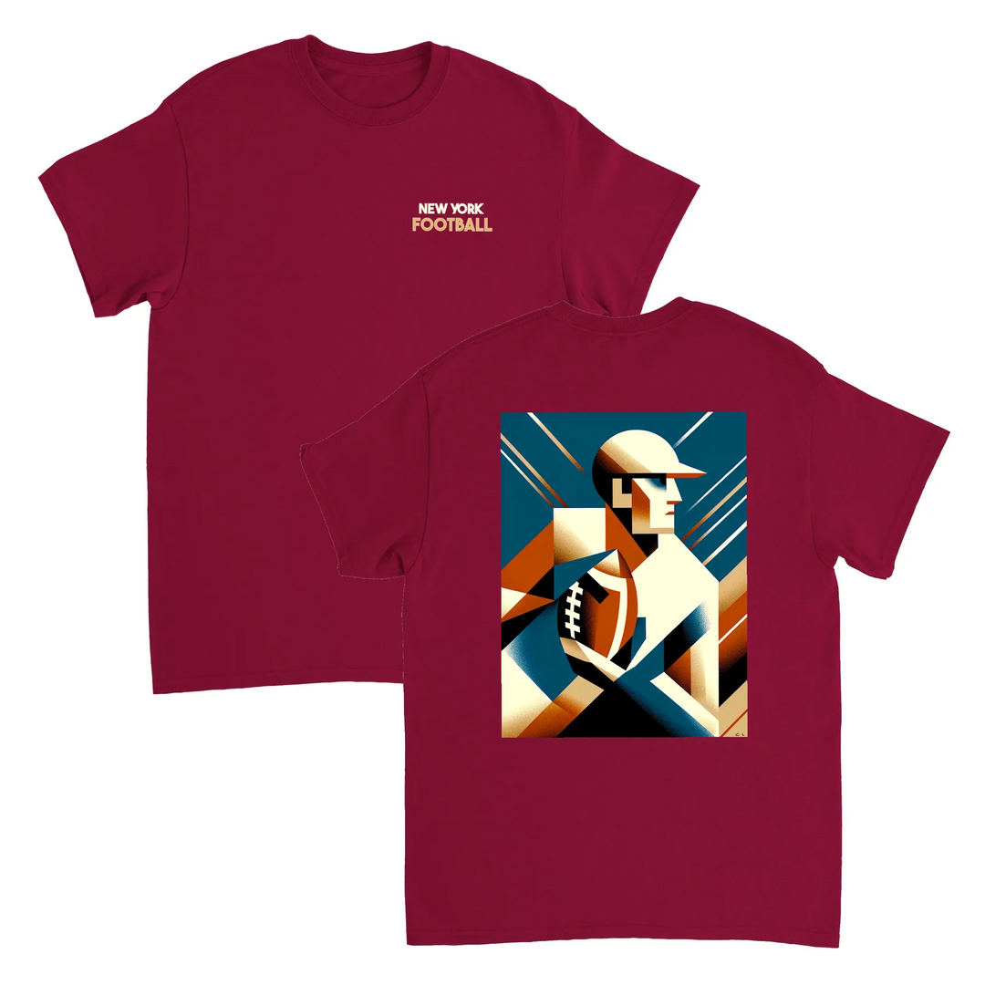 Amerikāņu futbola t-krekls ar drosmīgu dizainu, ideāli piemērots spēlētājiem un faniem. Izgatavots no augstas kvalitātes kokv