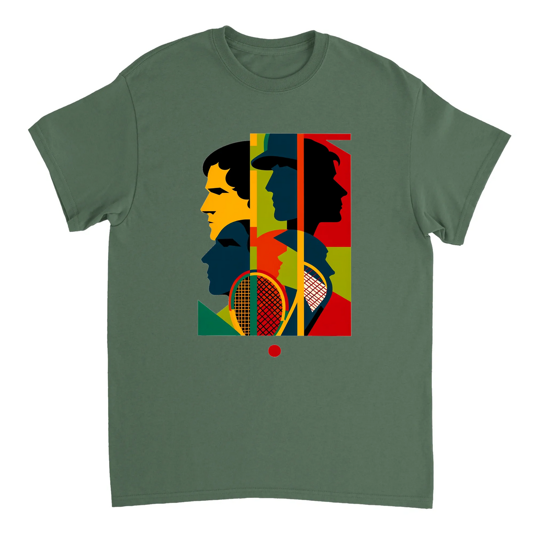 テニス大会に最適なスタイリッシュなテニステーマのTシャツ。プレイヤーやファンにぴったりの快適さとゲームへの情熱を融合。サイズ: S, M, L, XL, XXLでご用意。