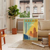 Affiche vintage Malmö Suède élégance Art Déco teintes apaisantes bleu gris intérieur œuvre disponible dimensions 50x70 30x40 unique cadre