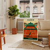 Affiche captivante tennis Madrid couleurs vibrantes orange vert passionnés pièce unique intérieur dimensions 50x70 cm A4 A0
