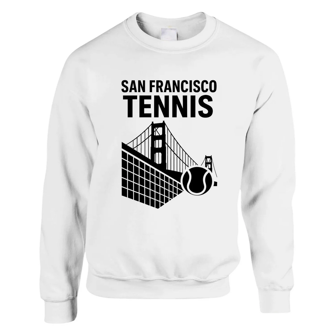 San Francisco Tennis džemperis, bieza unisex sudraba auduma kombinācija, ērta un stilīga ikdienai