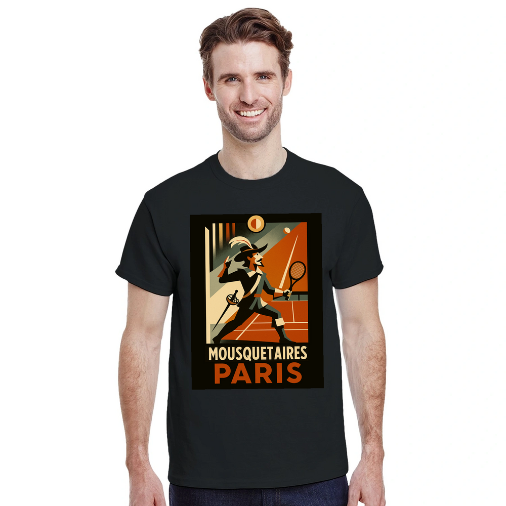 T-shirt wardrobe stylish Mousquetaires Paris Tennis t shirt trendy tee essence Parisian flair sporting spirit perfect lovers fashion enthusiasts addition collection today sizes S M L XL XXL