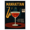 Affiche élégante thème cocktail Manhattan nuances noir gris intérieur pièce style irrésistible formats cm autres options A4 60×80 A0