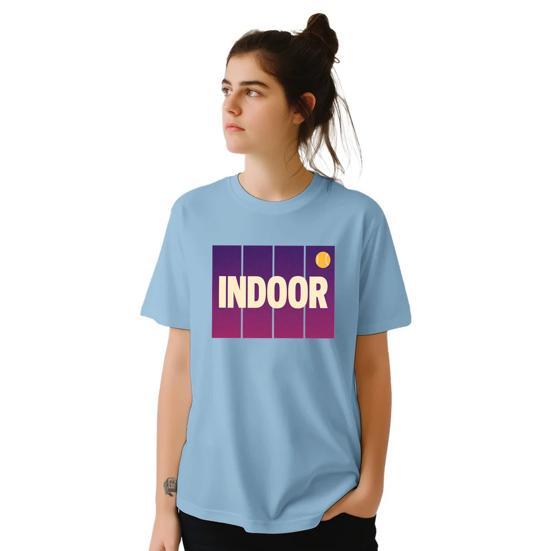 Camiseta de ténis indoor, perfeita para entusiastas do desporto, feita em algodão durável e confortável
