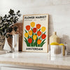enchanting allure Amsterdam flower market botanical poster captivating vintage print green white available dimensions space timeless art prints