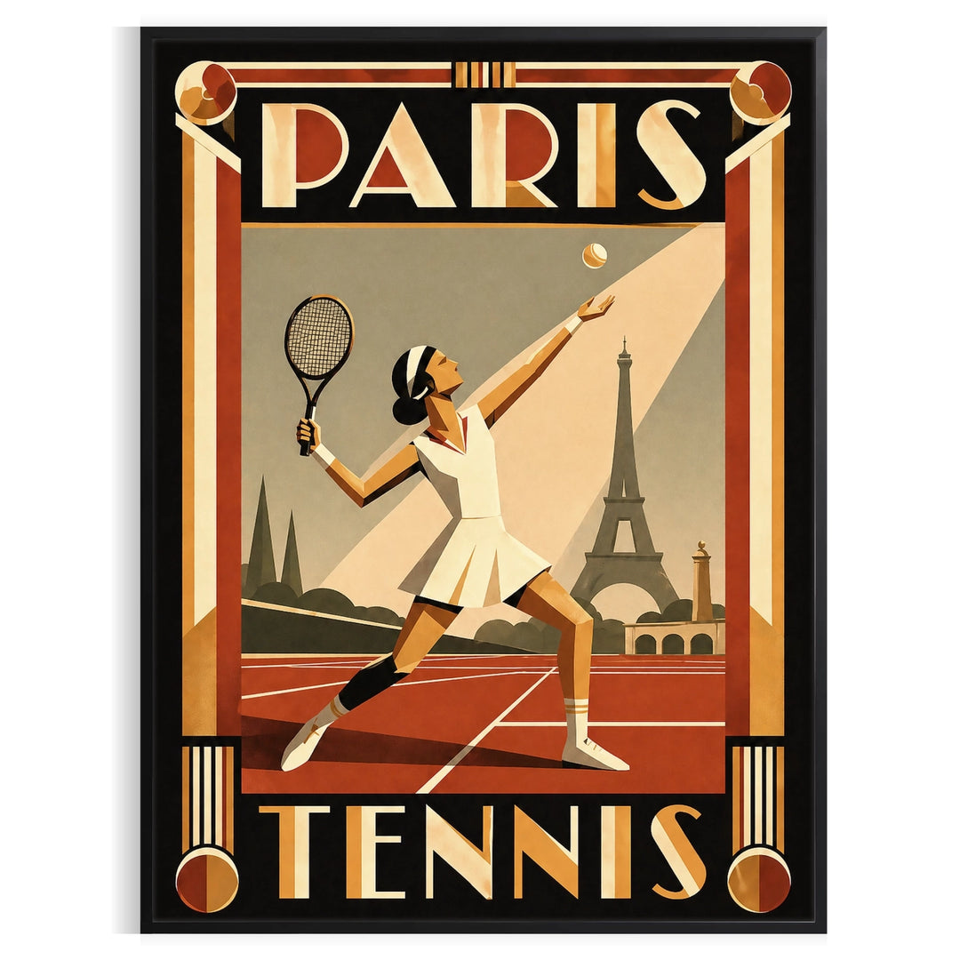 space striking Paris Tennis poster bold black vibrant green colors sports lovers art enthusiasts eye design touch Parisian flair decor today sizes A4 cm A0