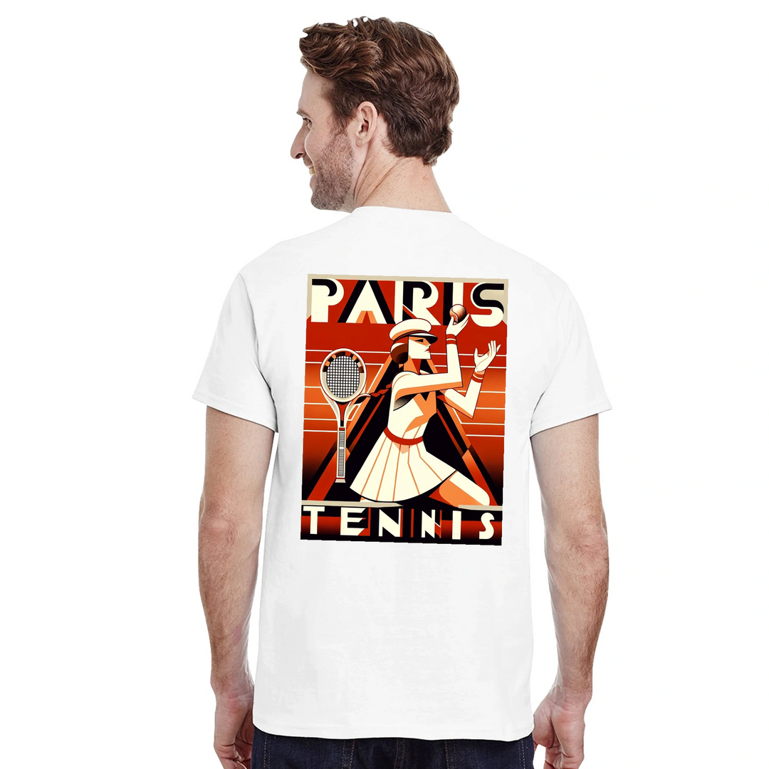 パリのテニスTシャツ。テニス愛好家とファッション好きに最適なスタイルを提供します。エレガントなデザインで、コート内外での印象を与えます。サイズはSからXXLまで。