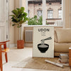 kitchen decor vibrant udon noodle poster bold orange black food lovers eye design sizes flavor space