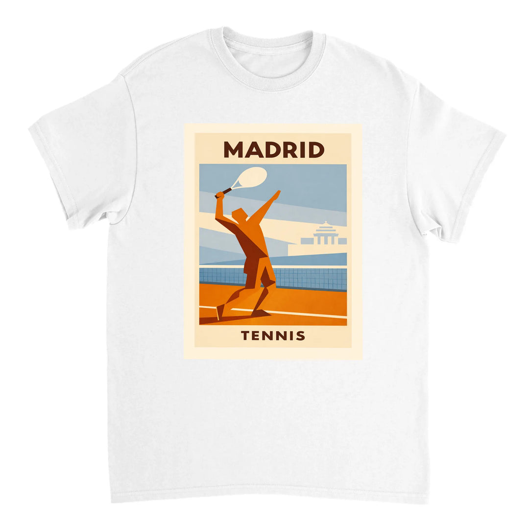 T-shirt τένις Μαδρίτης, με ζωντανό σχέδιο που αποτυπώνει την κουλτούρα του τένις στη Μαδρίτη. Ιδανικό για αθλητές και λάτρεις