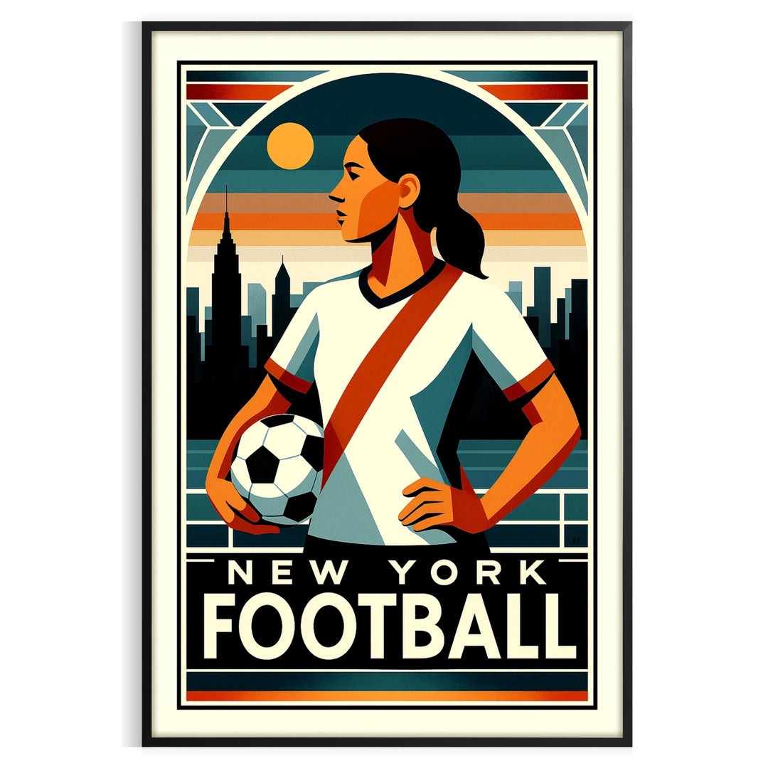 space vibrant New York Football poster bold red black hues spirit game dimensions striking fan today team framed unframed options perfect fit