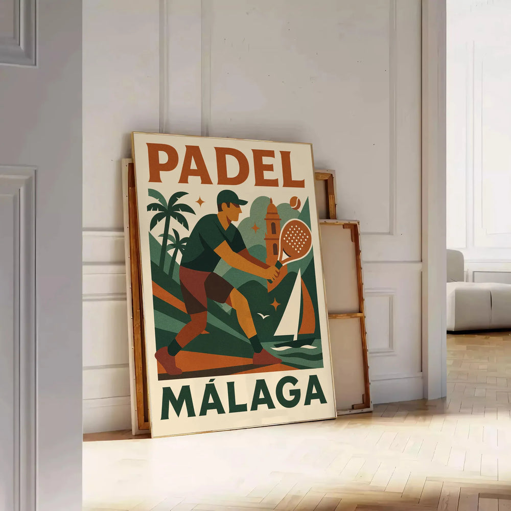 space stunning Malaga Padel Sport 8 poster dynamic orange gray hues sized vibrant design energy thrill home unframed formats