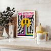 space Go Flow motivational poster vibrant white orange eye piece available dimensions splash inspiration room frame