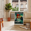 Affiche captivante cyclisme Lyon couleurs gris orange dynamique tous passionnés sport décoration vôtre dimensions cm 50x70 disponibles A4 A0