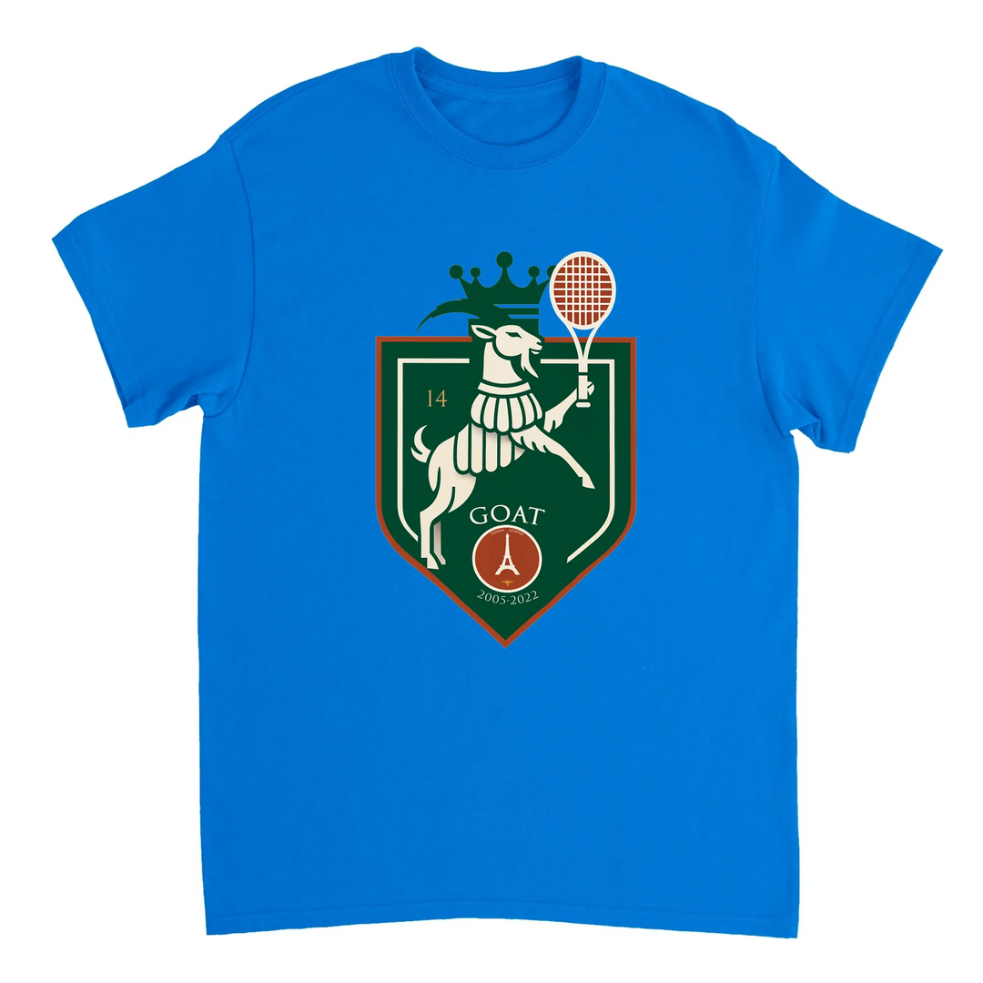 T-shirt exclusivo em homenagem a Rafa Nadal, feito em algodão premium, ideal para fãs de ténis